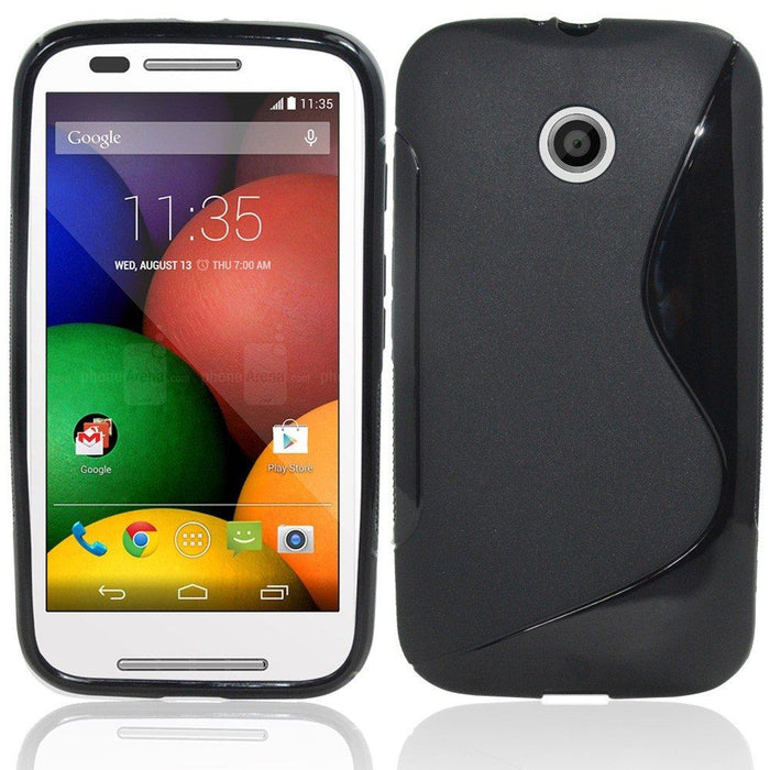 S-Gel Wave Tough Shockproof Phone Case Gel Cover Skin for Motorola Moto E