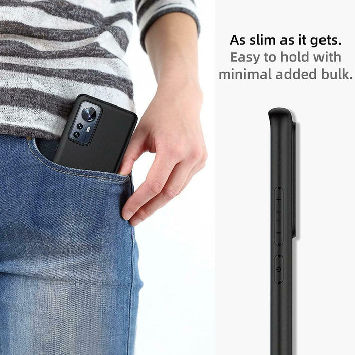 Black Gel Case Tough Shockproof Phone Case Gel Cover Skin for Xiaomi 12 Lite