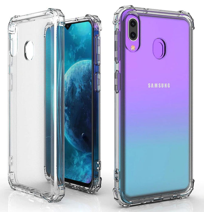 Samsung Galaxy A50 Hybrid Gel Four Corner Cushion Case [CLEAR]