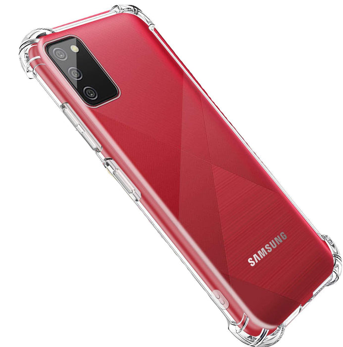 Samsung Galaxy A02s Hybrid Gel Four Corner Cushion Case [CLEAR]