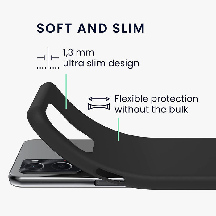 Black Gel Case Tough Shockproof Phone Case Gel Cover Skin for Oppo A76/A96