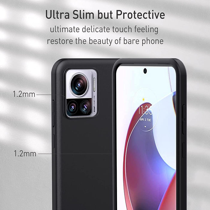Black Gel Case Tough Shockproof Phone Case Gel Cover Skin for Moto Edge 30 Ultra
