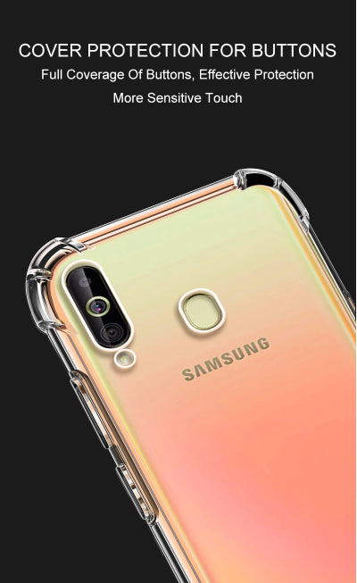 Samsung Galaxy A30 / A20  Hybrid Gel Four Corner Cushion Case [CLEAR]