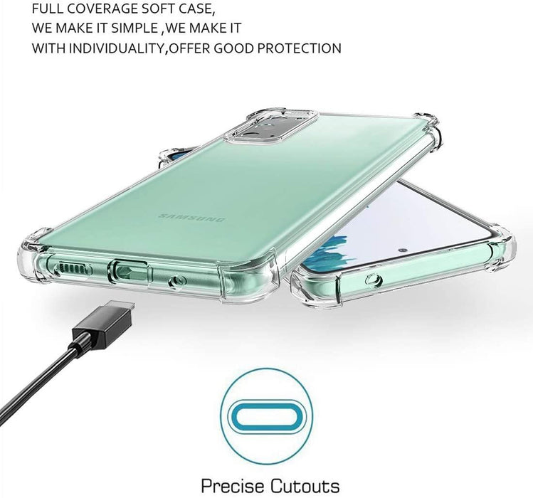 Samsung Galaxy S20 FE 5G Hybrid Gel Four Corner Cushion Case [CLEAR]