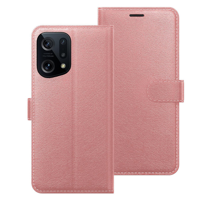 OPPO Find X5 PU Leather Flip Book Wallet Stand Case Pouch