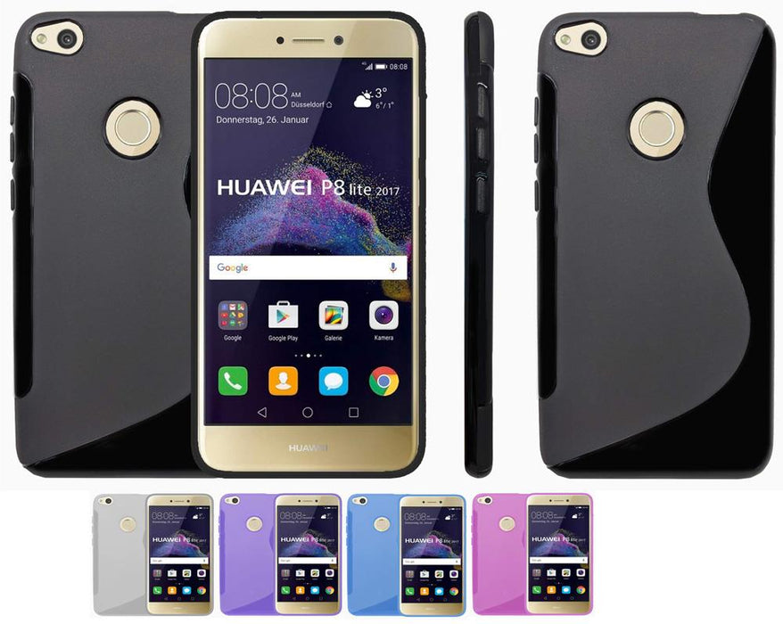 S-Gel Wave Tough Shockproof Phone Case Gel Cover Skin for Huawei P8 Lite 2017