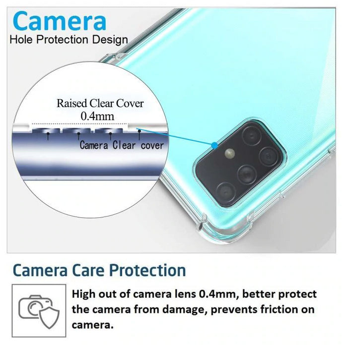 Samsung Galaxy A41 Hybrid Gel Four Corner Cushion Case [CLEAR]