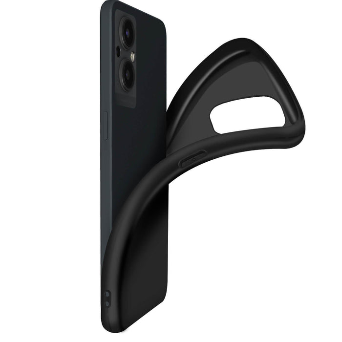 Black Gel Case Tough Shockproof Phone Case Gel Cover for Oppo Reno 8 Lite 5G