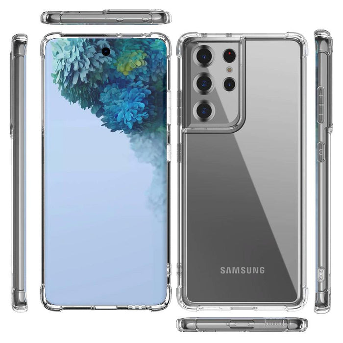 Samsung Galaxy S21 Ultra 5G Hybrid Gel Four Corner Cushion Case [CLEAR]