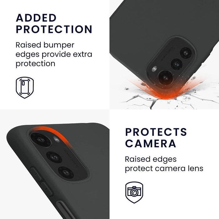 Black Gel Case Tough Shockproof Phone Case Gel Cover Skin for Moto E32 / G22