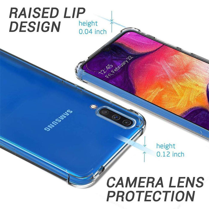 Samsung Galaxy A01 Hybrid Gel Four Corner Cushion Case [CLEAR]