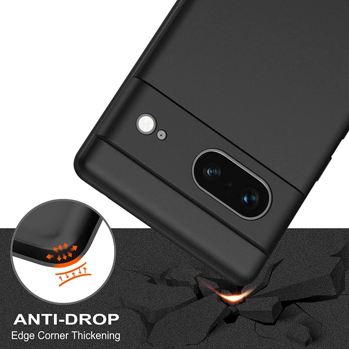 Black Gel Case Tough Shockproof Phone Case Gel Cover Skin for Google Pixel 7