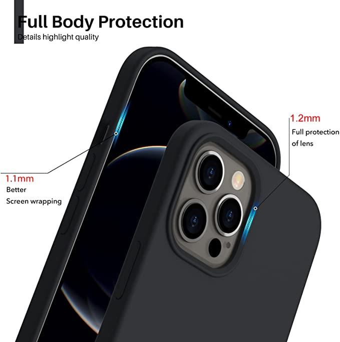 Black Gel Case Tough Shockproof Phone Case Gel Cover Skin for iPhone 12 PRO MAX