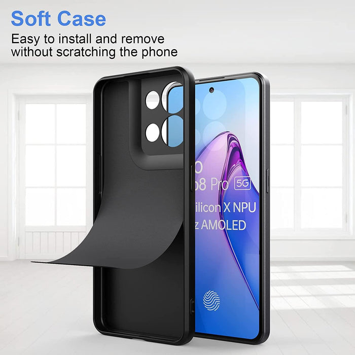 Black Gel Case Tough Shockproof Phone Case Gel Cover Skin for Oppo Reno 8 Pro 5G
