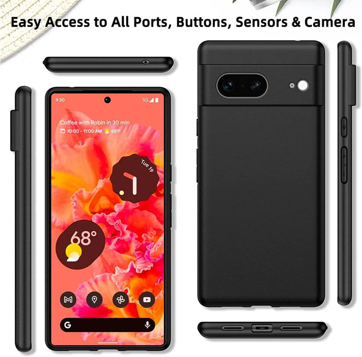 Black Gel Case Tough Shockproof Phone Case Gel Cover Skin for Google Pixel 7