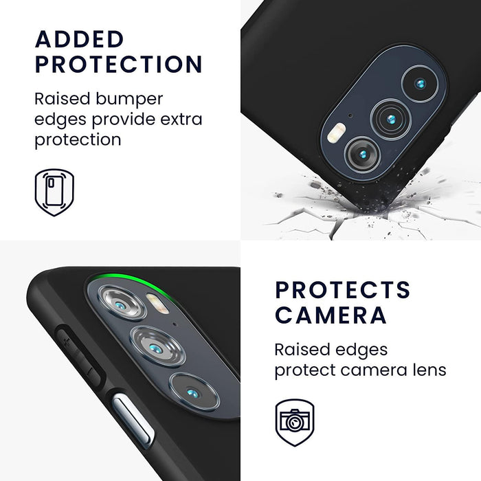 For Moto Edge 30 Black Gel Case Tough Shockproof Phone Case Gel Cover Skin